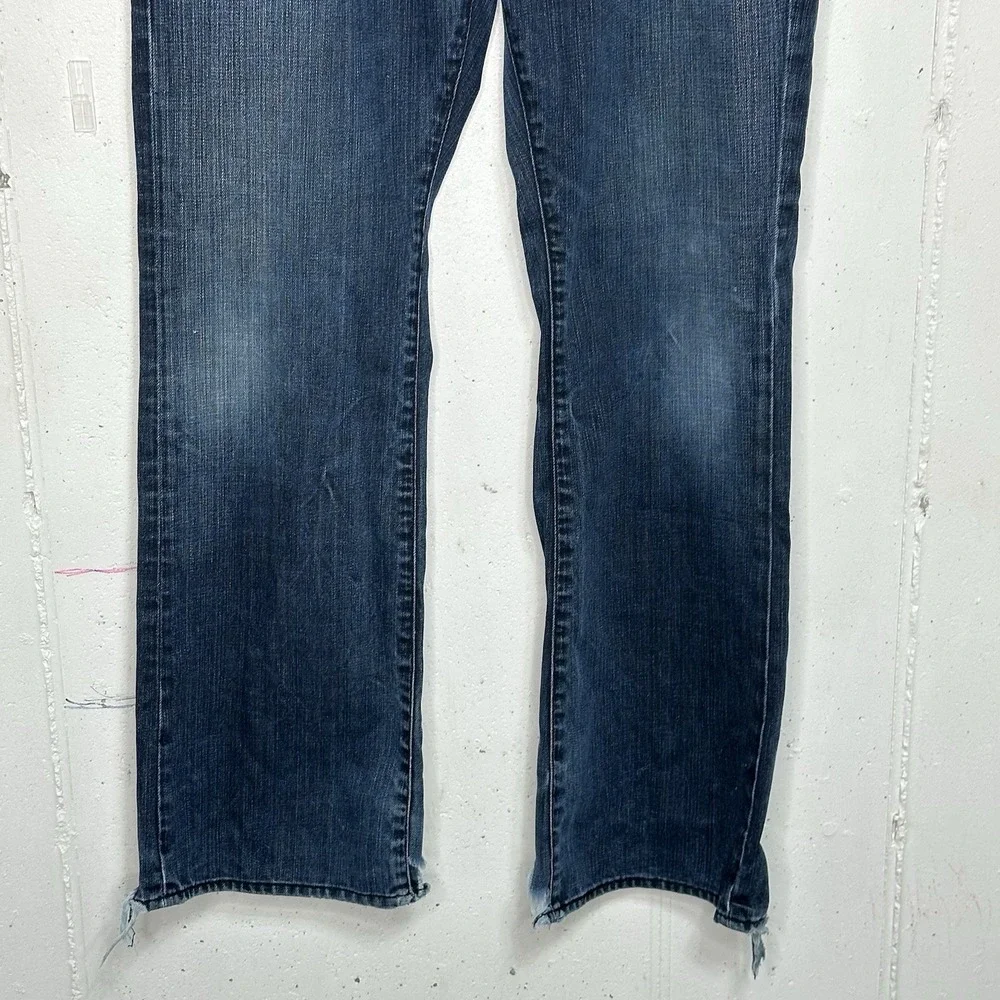 Rock‎ & Republic Men 36x32 Blue Distressed Flare Bootcut Jeans Grunge Button Fly